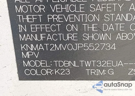 2018 Nissan Rogue Sv z USA, uszkodzony, nr VIN KNMAT2MV0JP552734